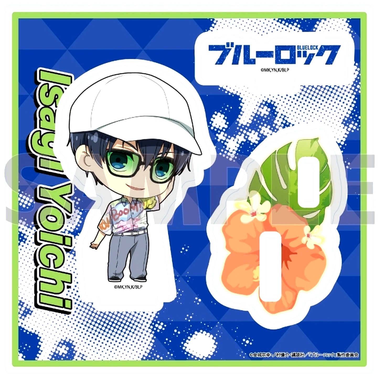 Yoichi Isagi 03. Sunglasses Ver. Mini Character Illustration Acrylic Stand Plate Blue Lock [USED]