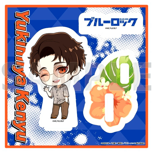 Kenyu Yukimiya 06. Sunglasses Ver. Blue Lock Mini Character Illustration Acrylic Stand Plate [USED]