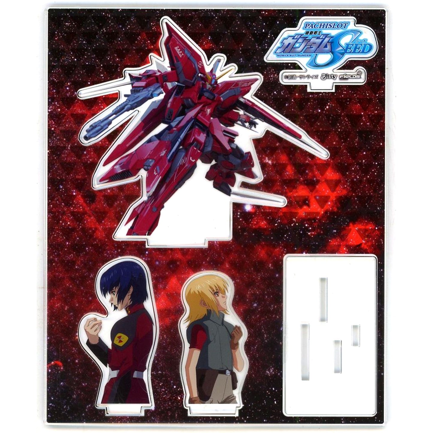 Athrun Zala & Cagalli Yula Athha & Aegis Gundam Acrylic Stand L Pachislot Mobile Suit Gundam SEED Pachinko Hall Limited Prize [USED]