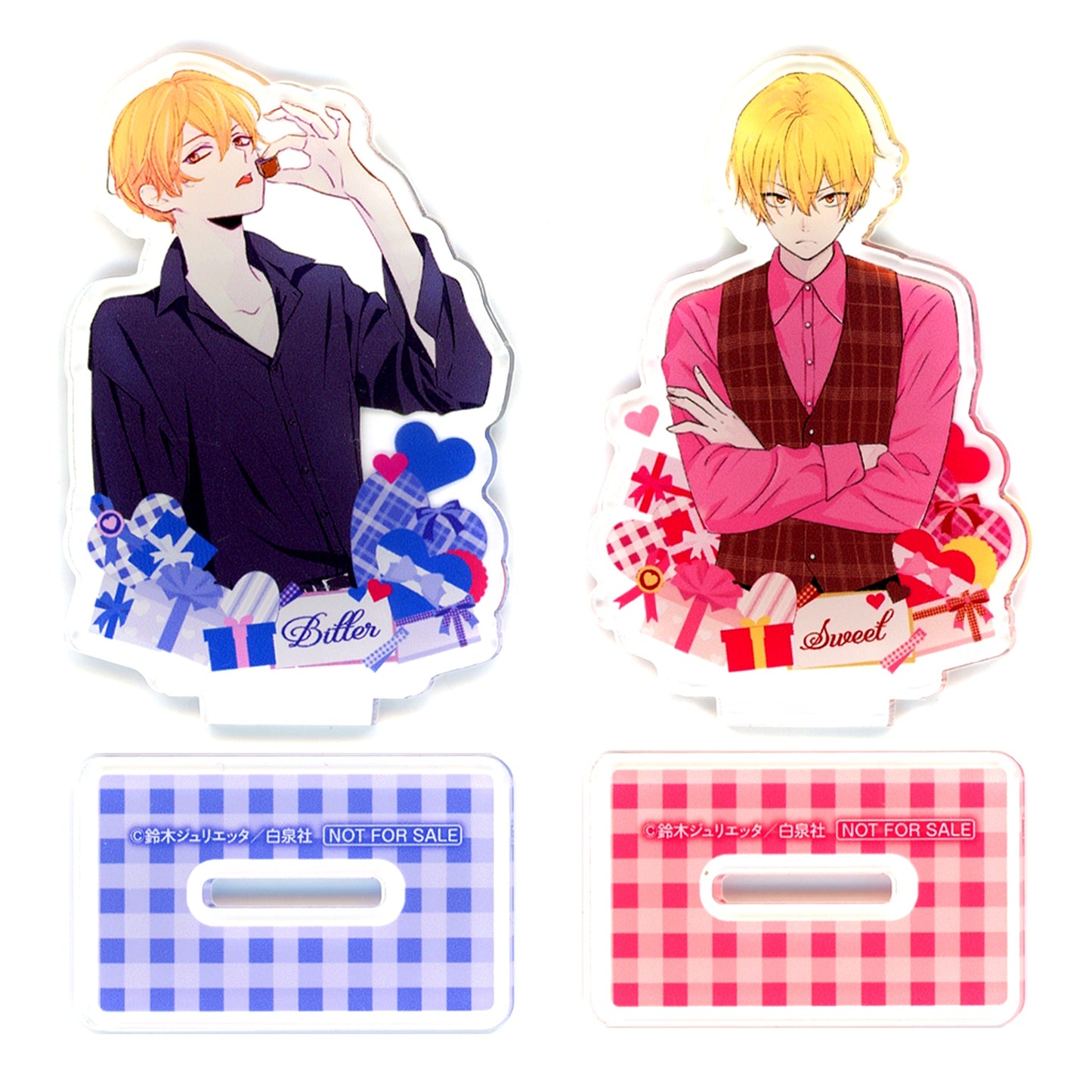 Kyuta Amanatsu Set of 2 Bitter & Sweet Gap Acrylic Stand Oshi ni Amagami Comics Vol.7 Present Campaign Winning Prize [USED]