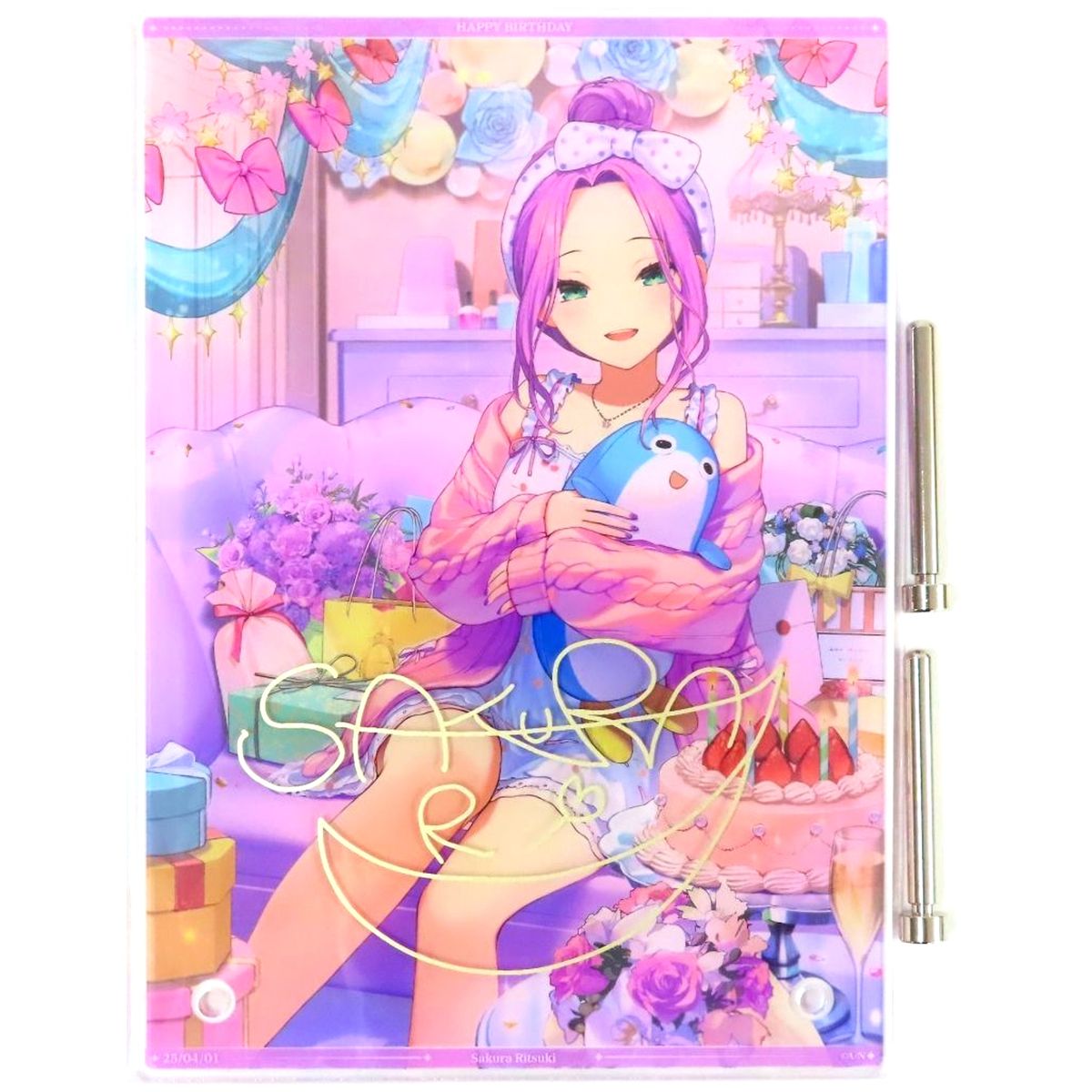 Sakura Ritsuki Virtual YouTuber Nijisanji A5 Acrylic Panel Replica Signed Birthday 2025 Only Sold Separately [USED]