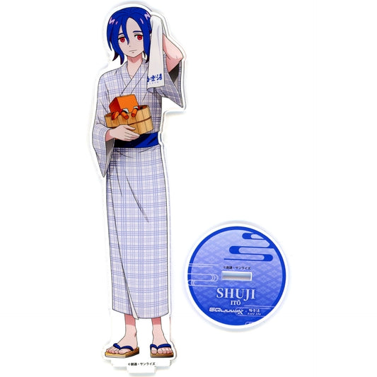 Shuji Ito Mobile Suit Gundam GQuuuuuuX x Gokurakuyu RAKU SPA Ofuro tte Jiyu desu ka Acrylic Character Stand [USED]