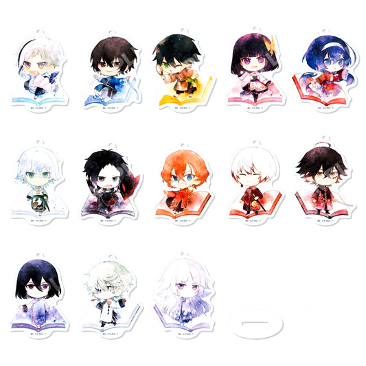Set of 13 Bungo Stray Dogs Charaderu Art Marutto Stand Keychain 01 China Dress Ver. [USED]