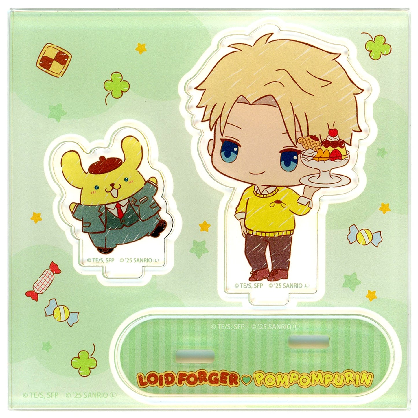 Loid Forger & Pompompurin Acrylic Stand Spy x Family x Sanrio Characters [USED]