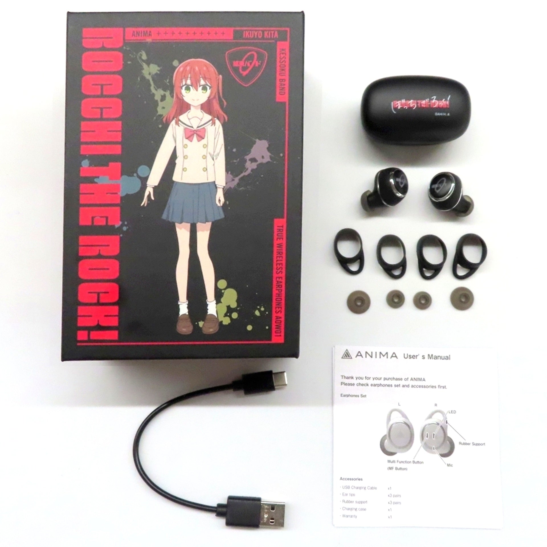 Ikuyo Kita Wireless Earphones ANIMA AOW01 BTR Bocchi the Rock x ONKYO [USED]