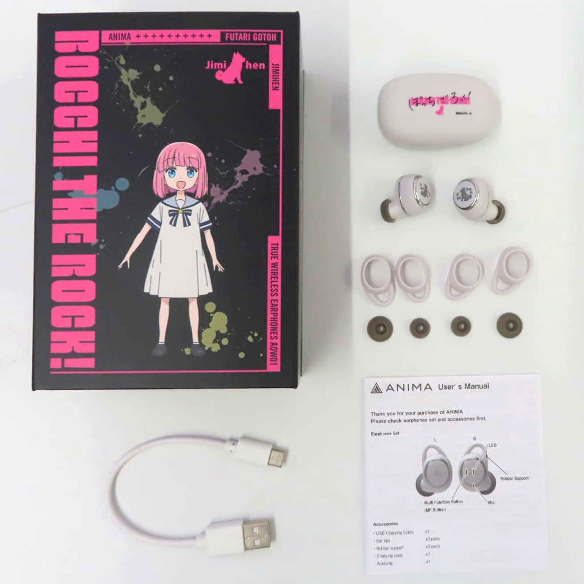 Hitori Gotoh Bocchi the Rock! Wireless Earbuds ANIMA AOW01 BTR x ONKYO [USED]