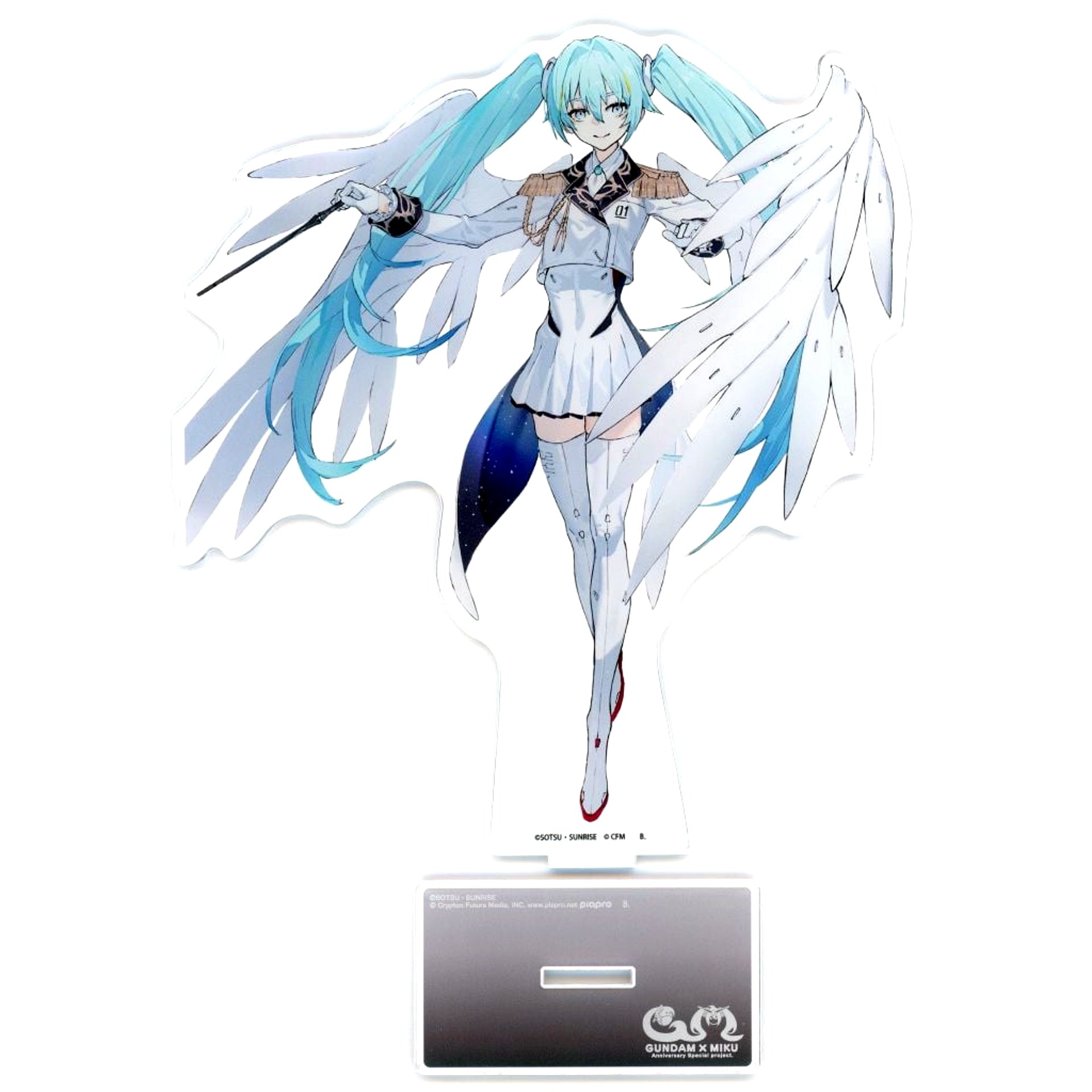 Hatsune Miku x Wing Gundam Zero EW Gundam 45th Anniversary x Hatsune Miku Big Acrylic Stand [USED]