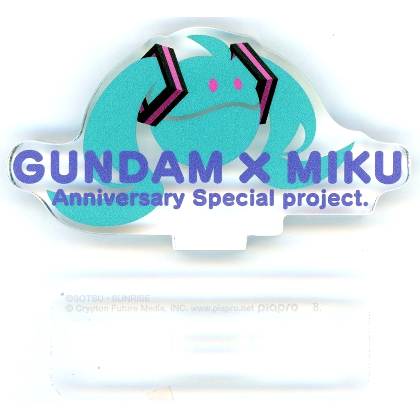 Project Commemorative Artwork A Acrylic Logo Display EX Gundam 45th Anniversary x Hatsune Miku [USED]