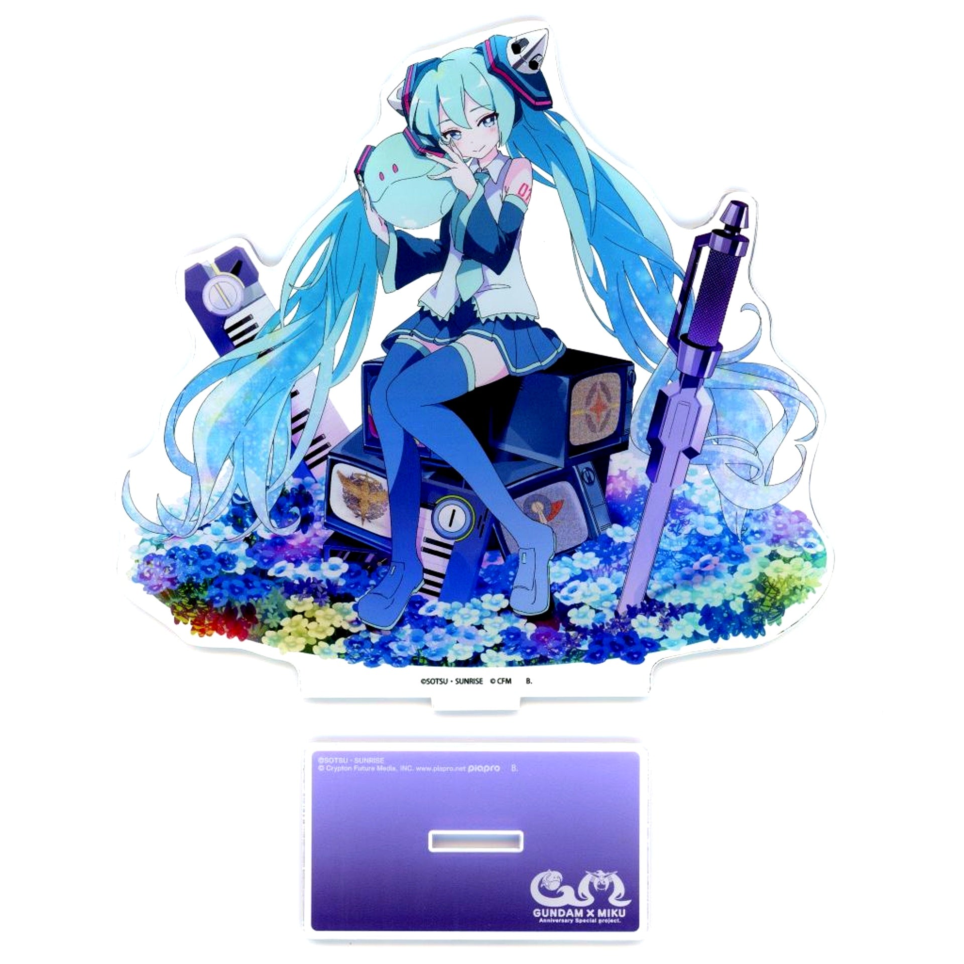 Hatsune Miku x 00 Gundam Gundam 45th Anniversary x Hatsune Miku Big Acrylic Stand [USED]