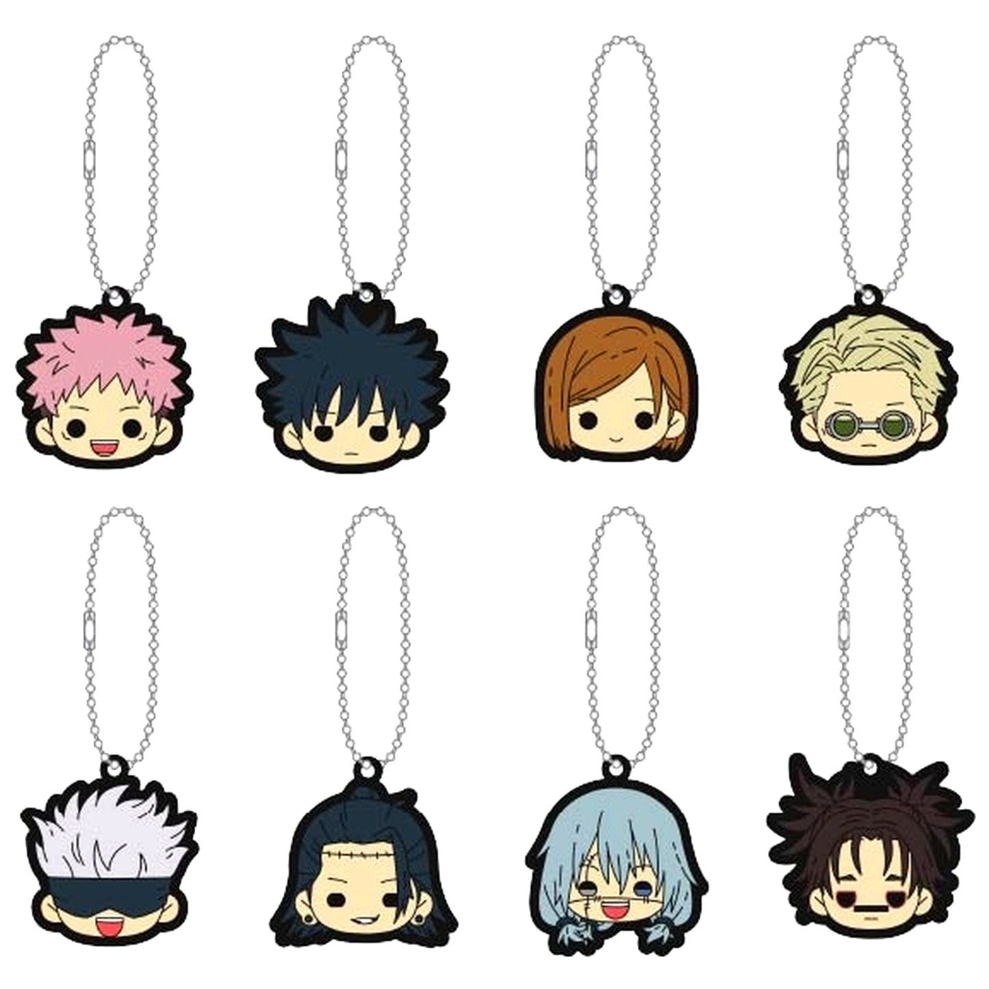 Set of 8 Jujutsu Kaisen Season 2 Rubber Keychain Collection [USED]