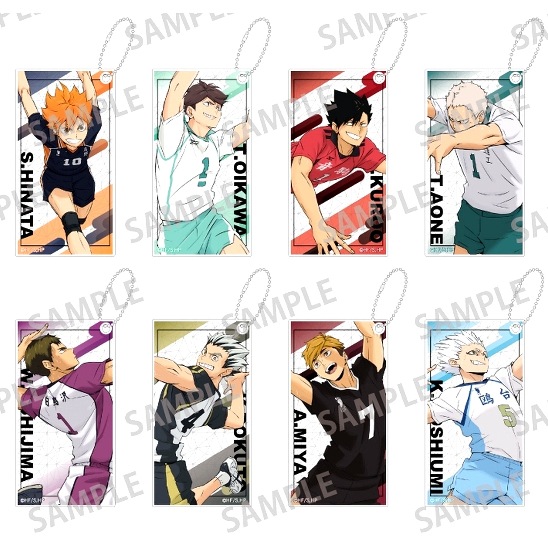 Set of 8 Haikyu!! Trading Slim Keychain Vol 1 [USED]