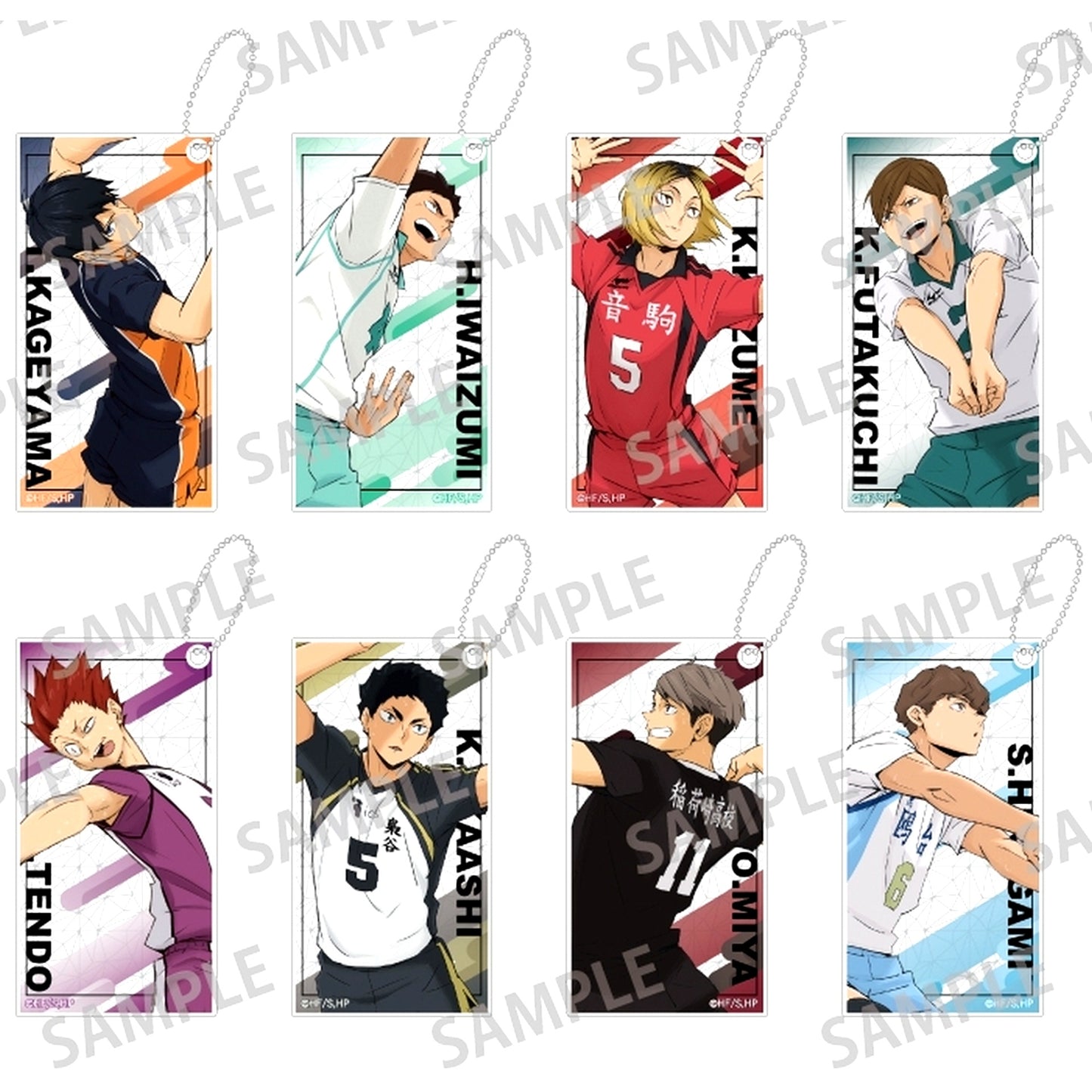 Set of 8 Haikyu!! Trading Slim Keychain Vol 2 [USED]