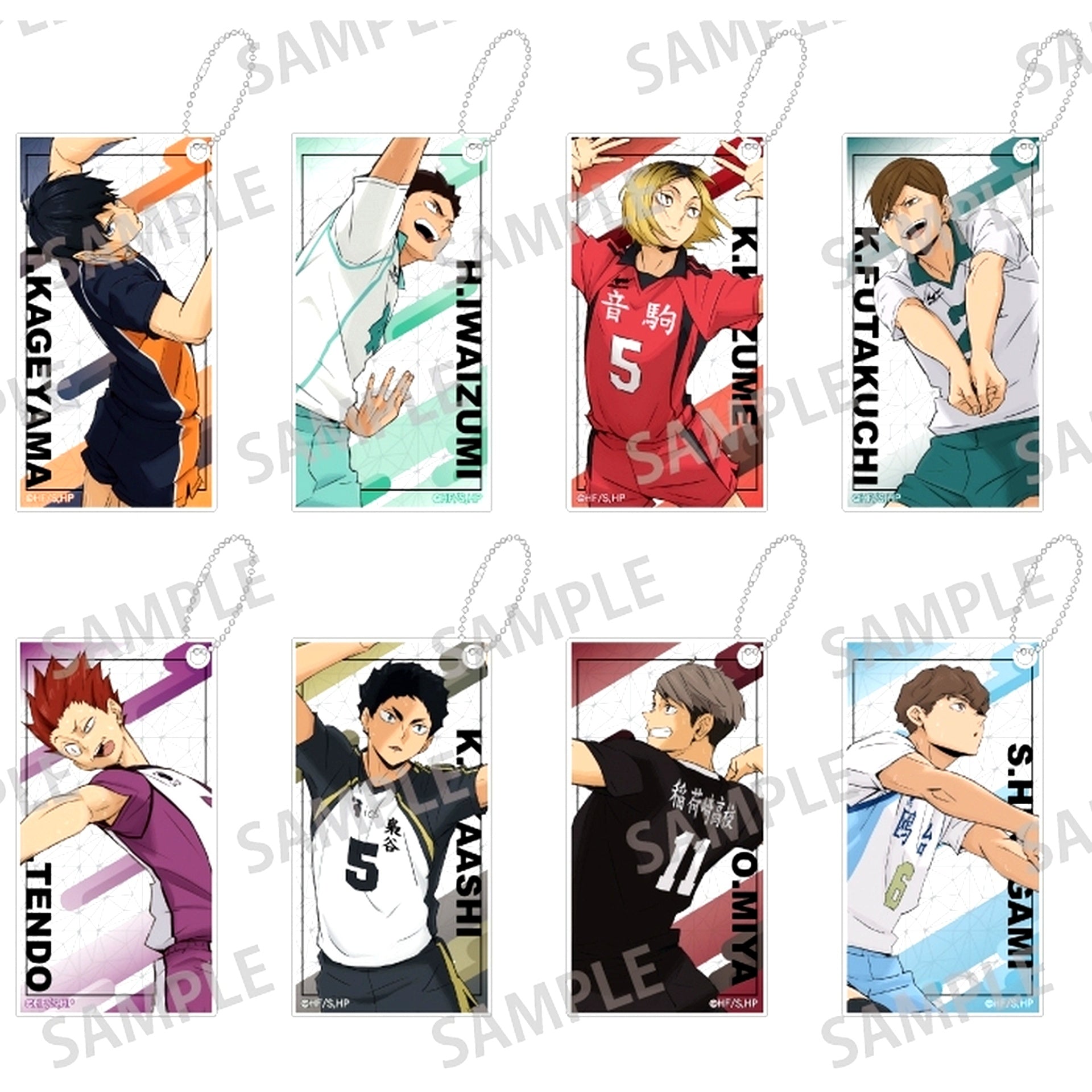 Set of 8 Haikyu!! Trading Slim Keychain Vol 2 [USED]