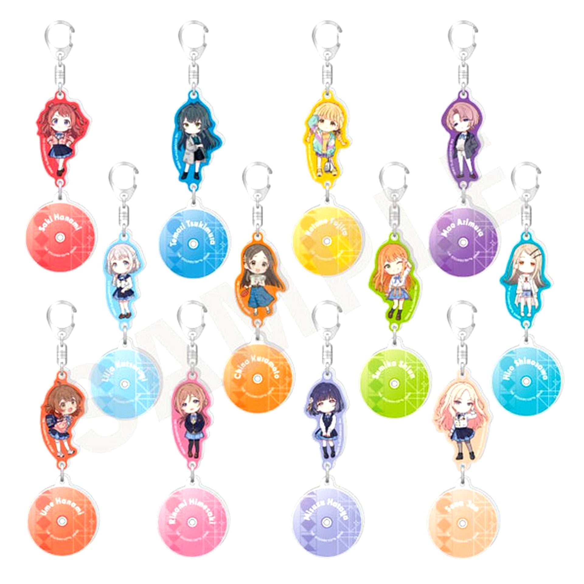 Set of 12 Gakuen Idolmaster Acrylic Card favorite series CD Acrylic Charm [USED]