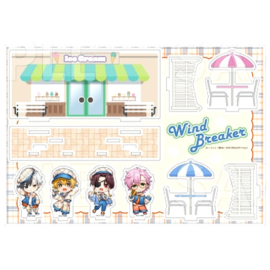 Haruka Sakura, Akihiko Nirei, Hayato Suo, Mitsuki Kiryu A Check Sailor Acrylic Diorama Wind Breaker [USED]