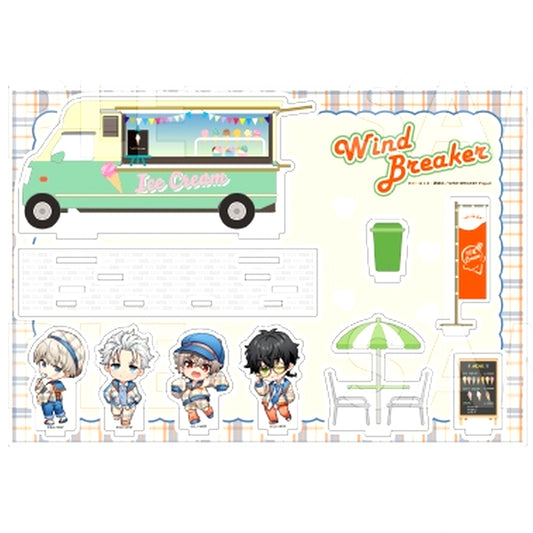 Ren Kaji, Hajime Umemiya, Choji Tomiyama, Jo Togame B Check Sailor Acrylic Diorama Wind Breaker [USED]