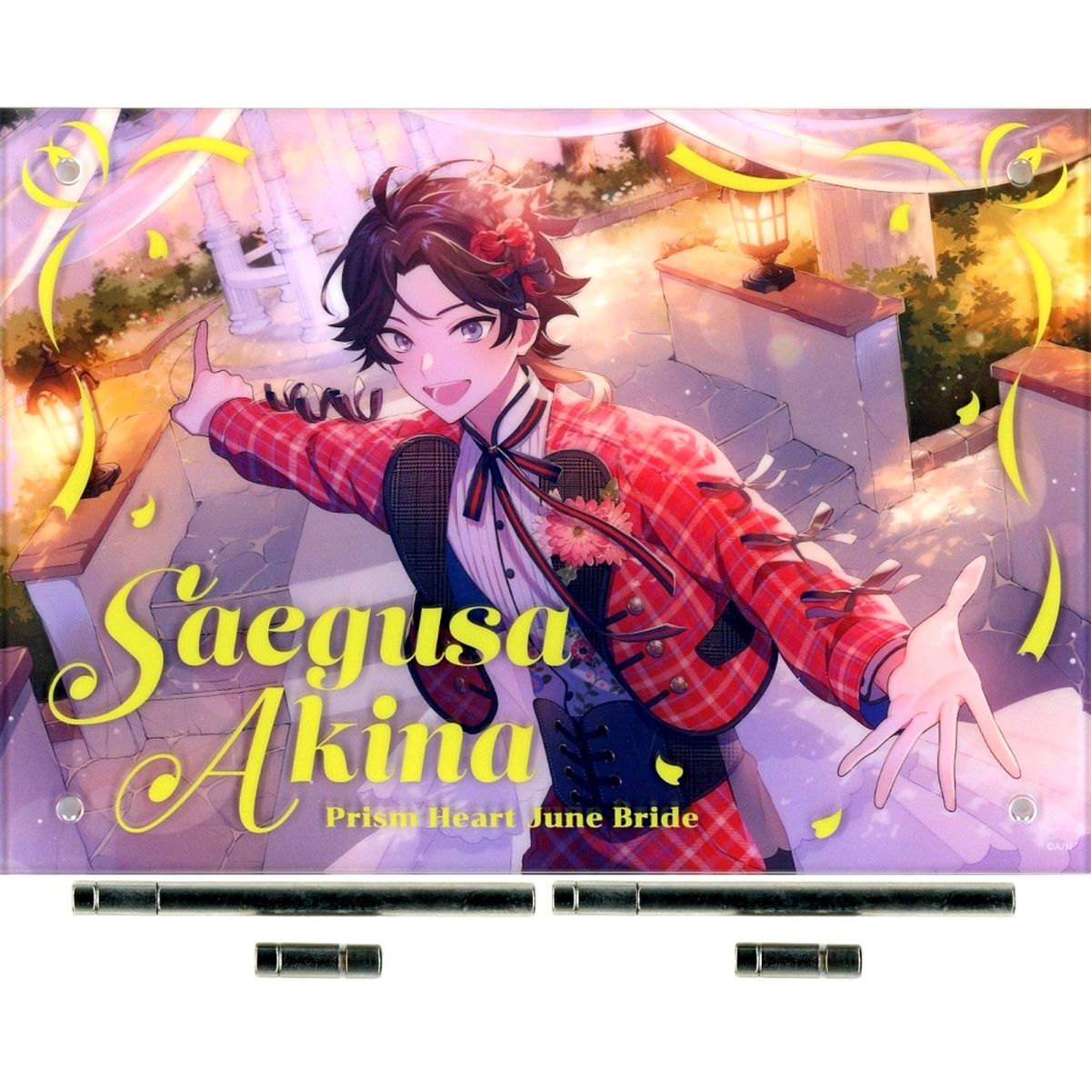Saegusa Akina Virtual YouTuber Nijisanji 2-Layer Acrylic Panel Prism Heart June Bride [USED]