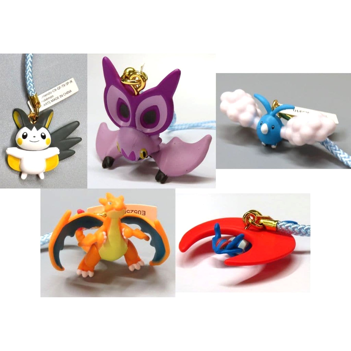 Pokemon Emolga & Others All 5 Types Set Pokemon Netsuke Mascot Sky Soaring Mascot [USED]