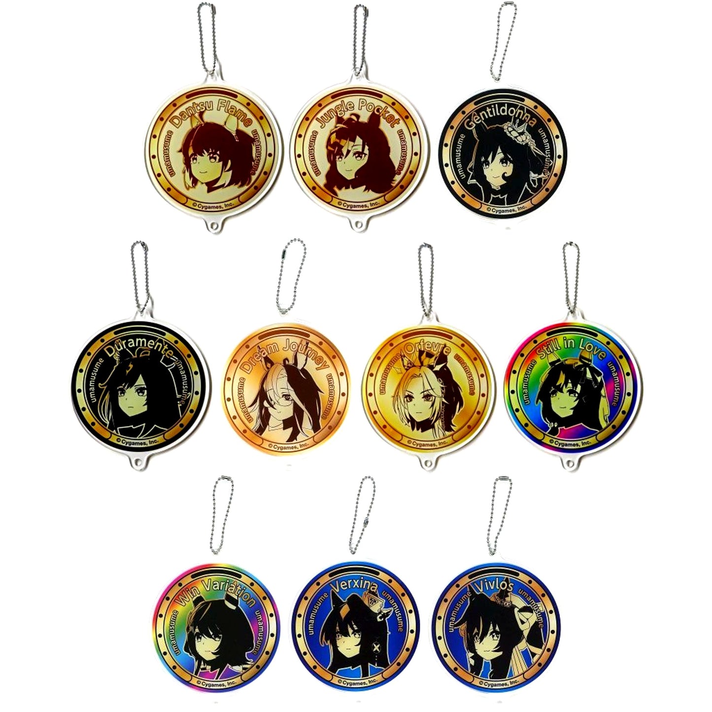 Set of 10 Connecting Acrylic Coaster Charm Umamusume Pretty Derby Suntory BOSS Purchase Bonus [USED]