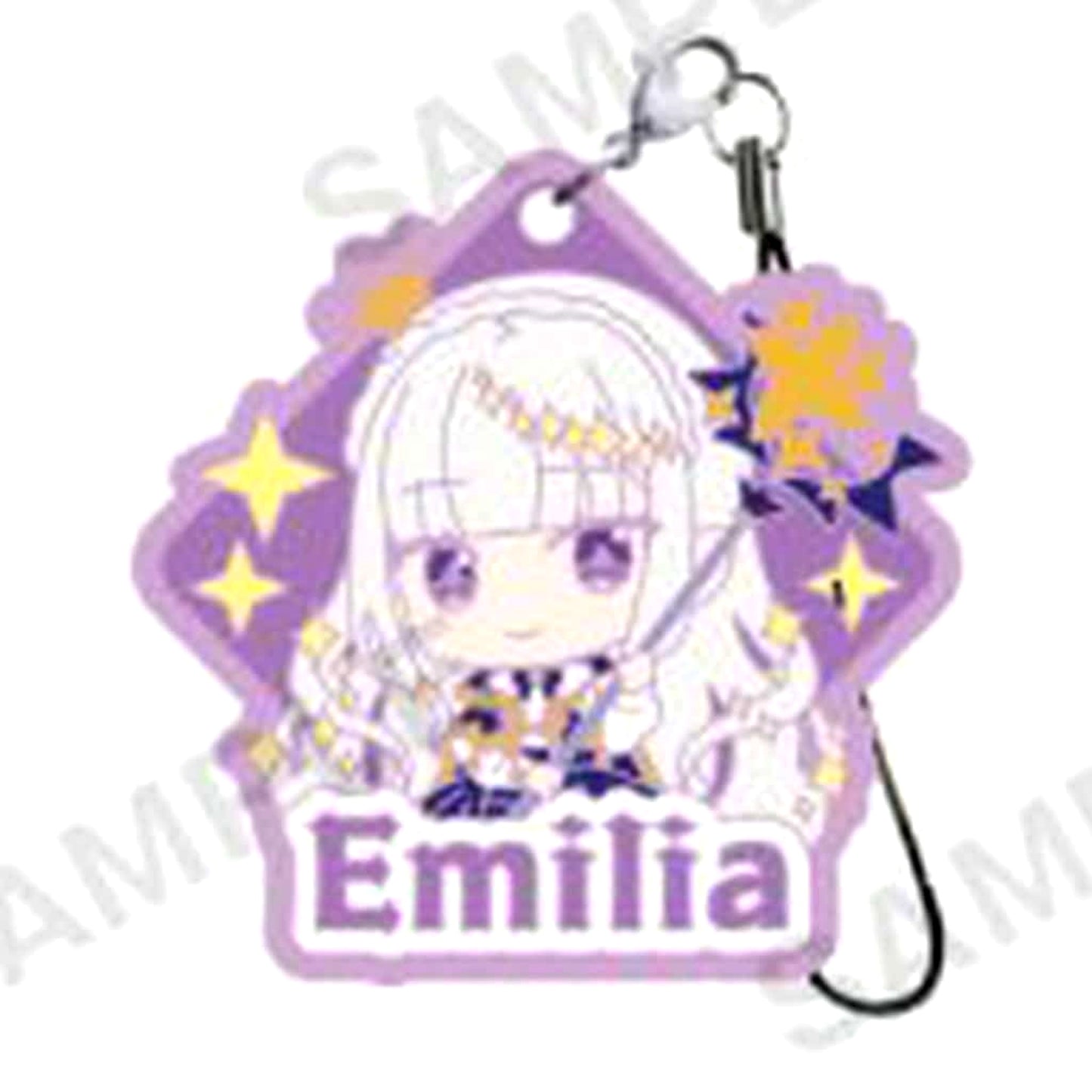 Re:ZERO -Starting Life in Another World- Emilia Capsule Rubber Strap Art Birthday Life 2025 Ver. Keychains [USED]
