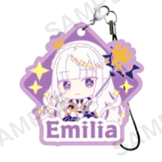 Re:ZERO -Starting Life in Another World- Emilia Capsule Rubber Strap Art Birthday Life 2025 Ver. Keychains [USED]