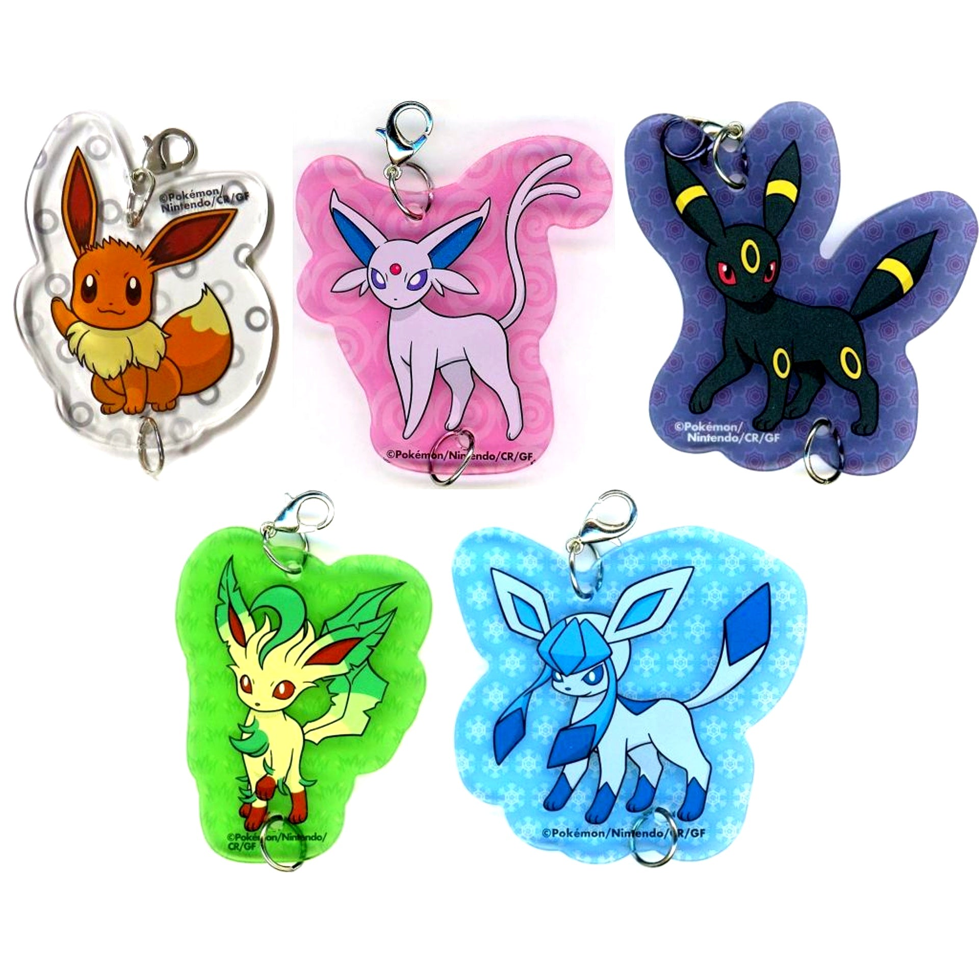 Set of 5 Pokemon FamilyMart Acrylic Keychain Eevee Gathering Vol.2 Bonus [USED]