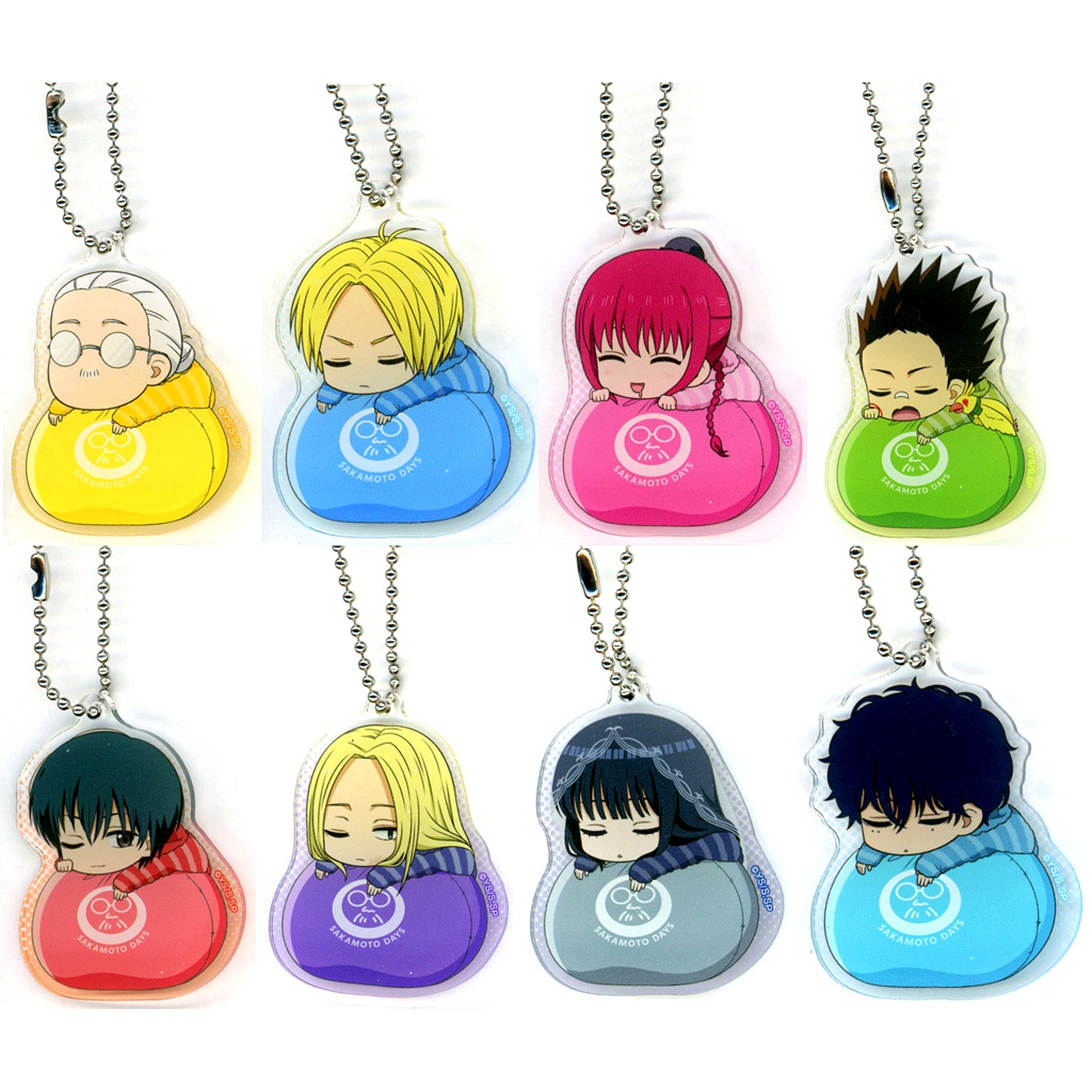 Set of 8 Sakamoto Days Trading Acrylic Keychain Fuwamin Ver. [USED]