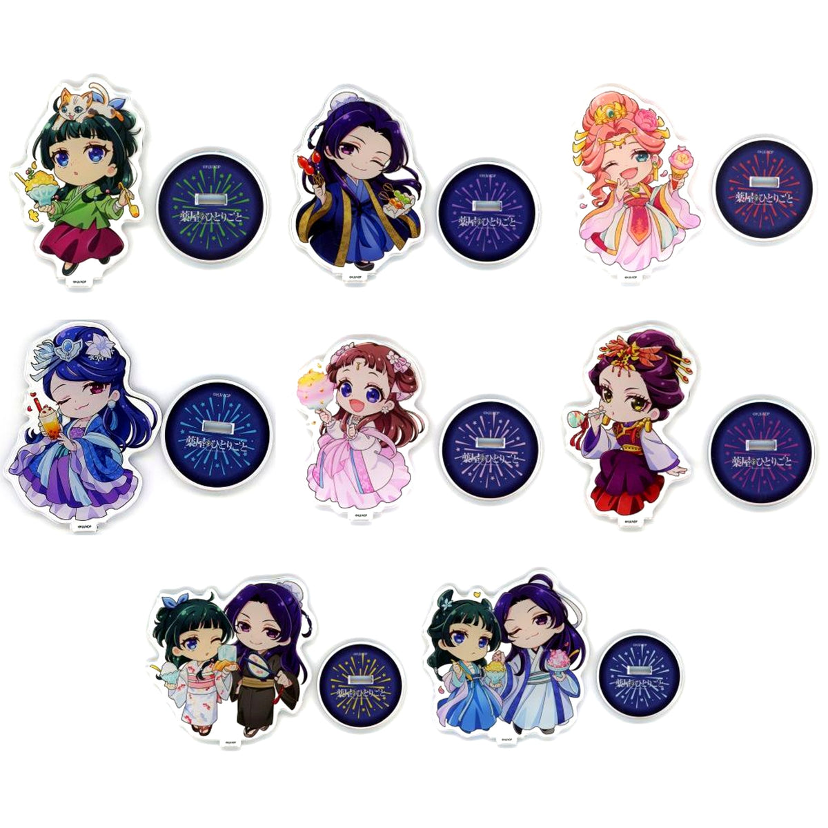 Set of 8 The Apothecary Diaries Deformed Acrylic Stand x NATSLIVE Kusuriya Festival Vol. 2 [USED]
