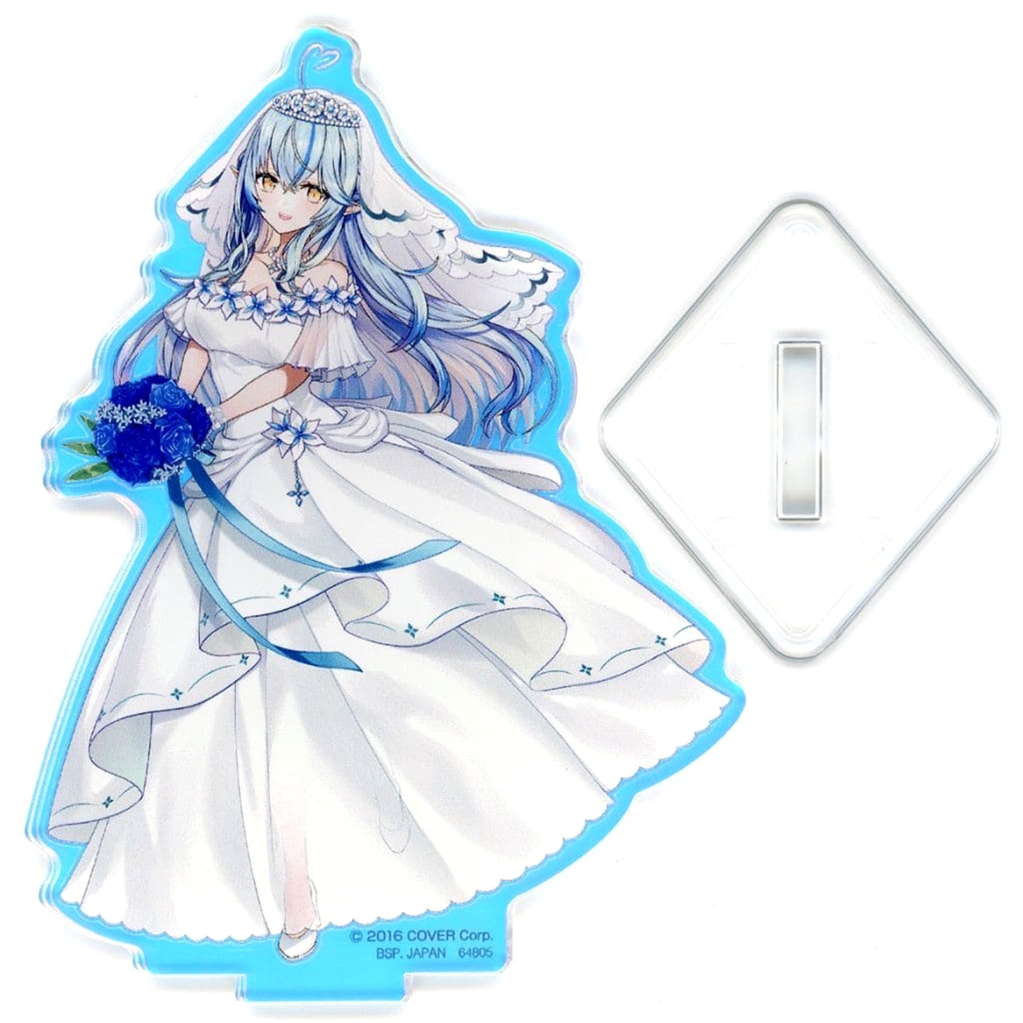 VTuber Hololive Yukihana Lamy Bouquet with Both Hands Ichiban Kuji Wedding Dress Style Aurora Acrylic Stand Acrylic Stand Prize [USED]