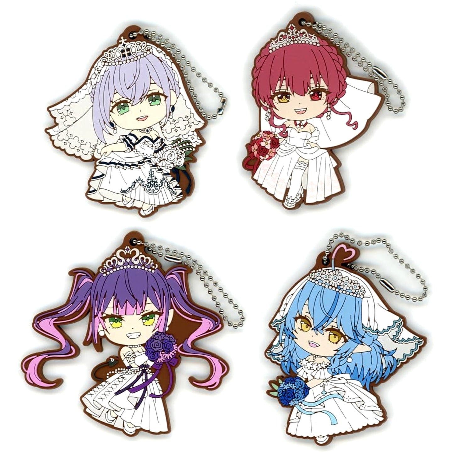VTuber Hololive Shirogane Noel & Others All 4 Types Set Ichiban Kuji Wedding Dress Style Rubber Charm Kyunchara Prize [USED]