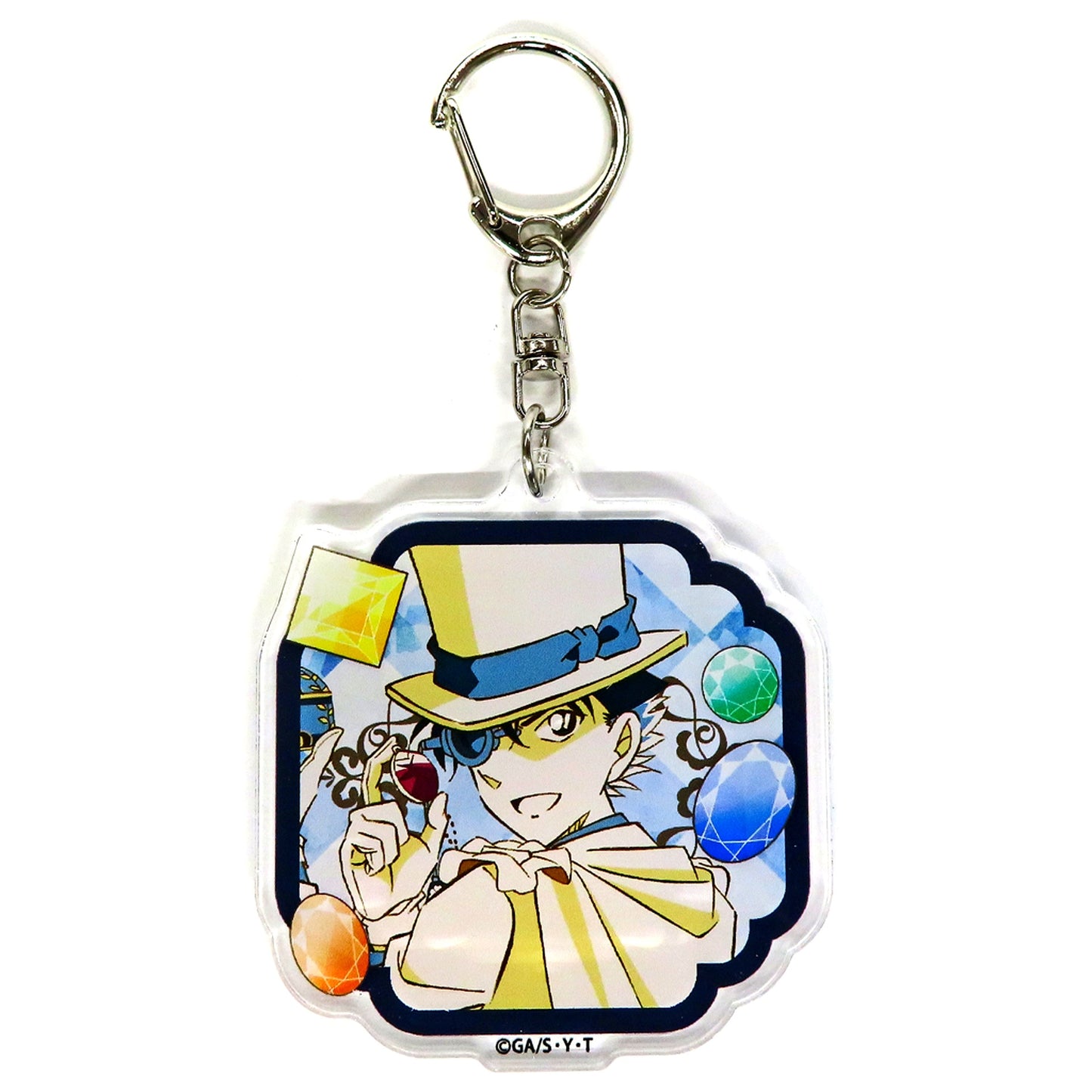 Kaito Kid Detective Conan Clapalette Trading Acrylic Keychain Type A Gem [USED]