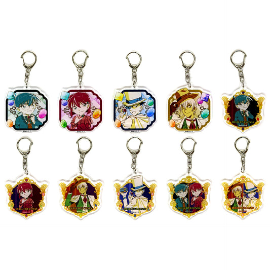 Set of 10 Detective Conan Clapalette Trading Acrylic Keychain [USED]