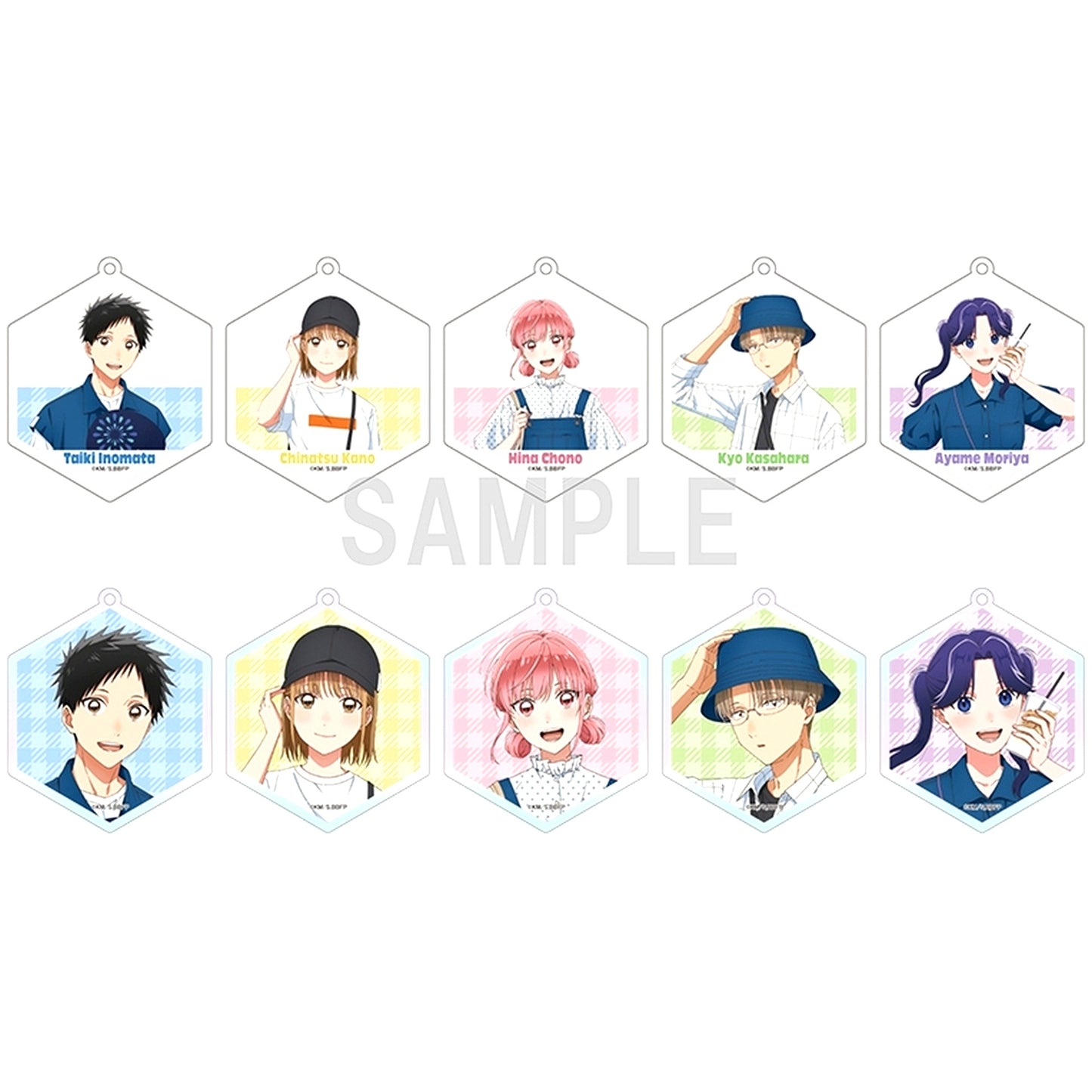 Set of 10 Blue Box Acrylic Keychain Collection Denim Outfit ver. [USED]