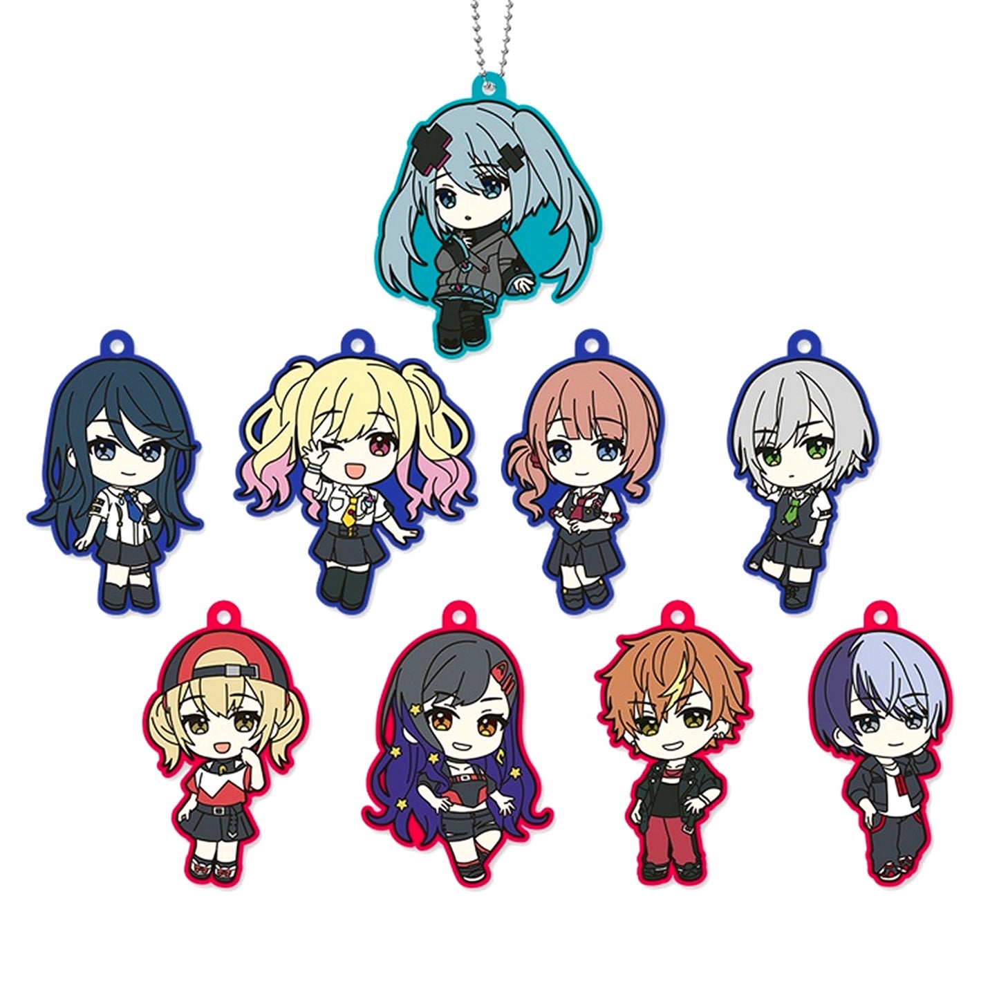 Set of 9 Project Sekai the Movie Kowareta Sekai to Utaenai Miku Capsule Rubber Keychain Collection Vol.1 [USED]