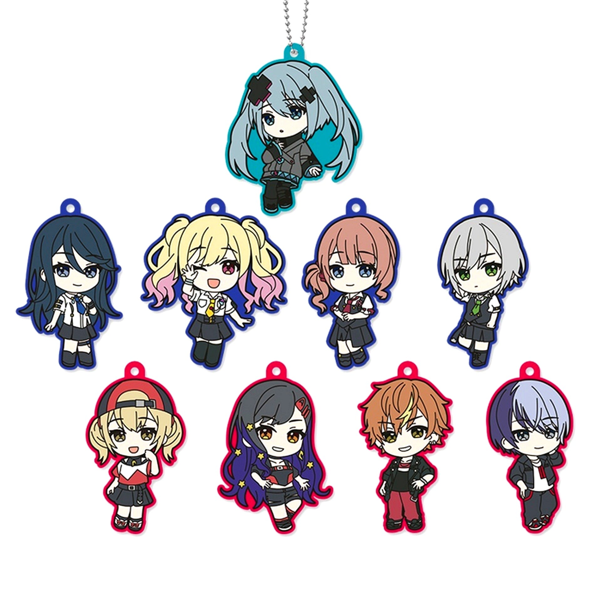 Set of 9 Project Sekai the Movie Kowareta Sekai to Utaenai Miku Capsule Rubber Keychain Collection Vol.1 [USED]
