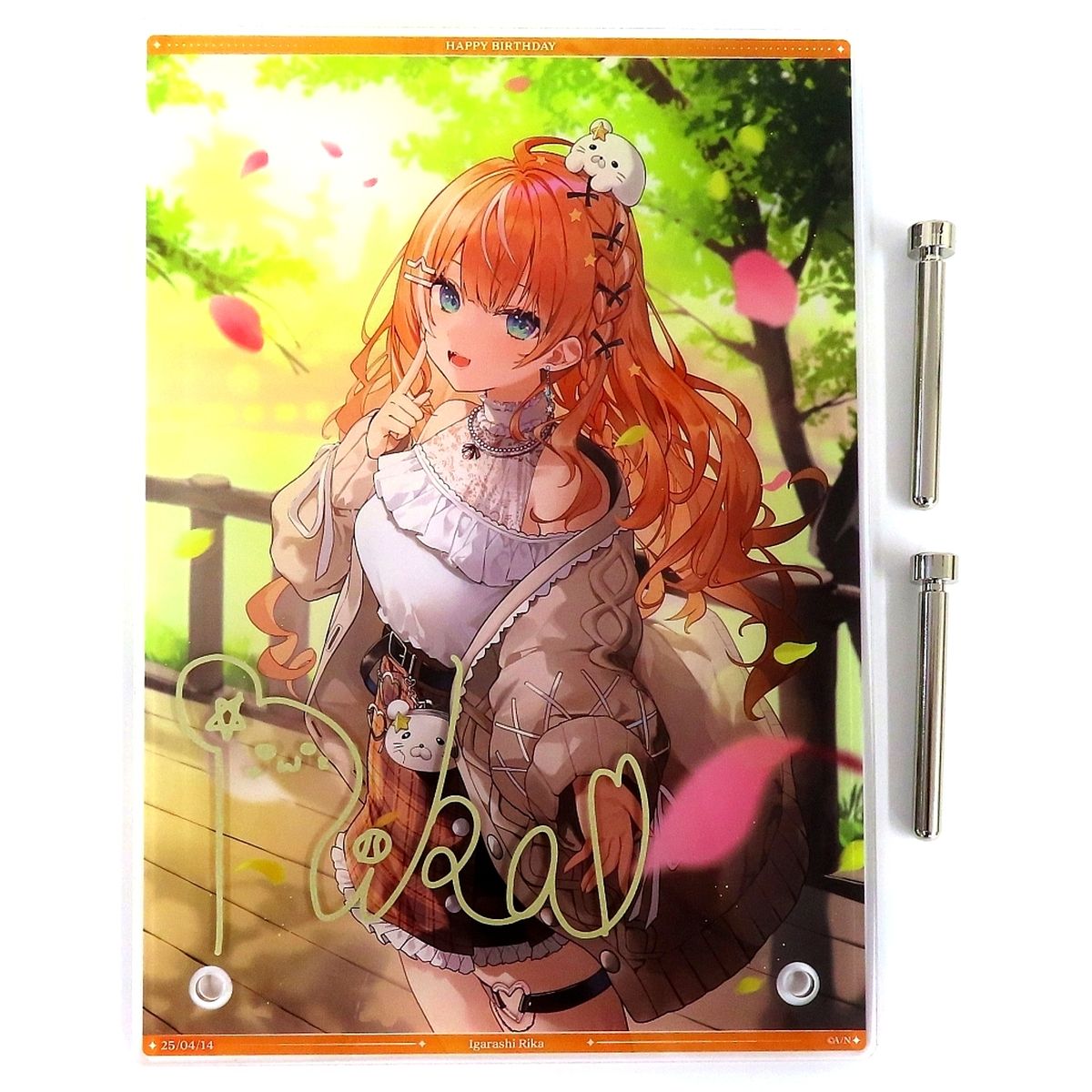 Igarashi Rika A5 Acrylic Panel Replica Autograph Virtual YouTuber Nijisanji Birthday 2025 Bundle Bonus [USED]