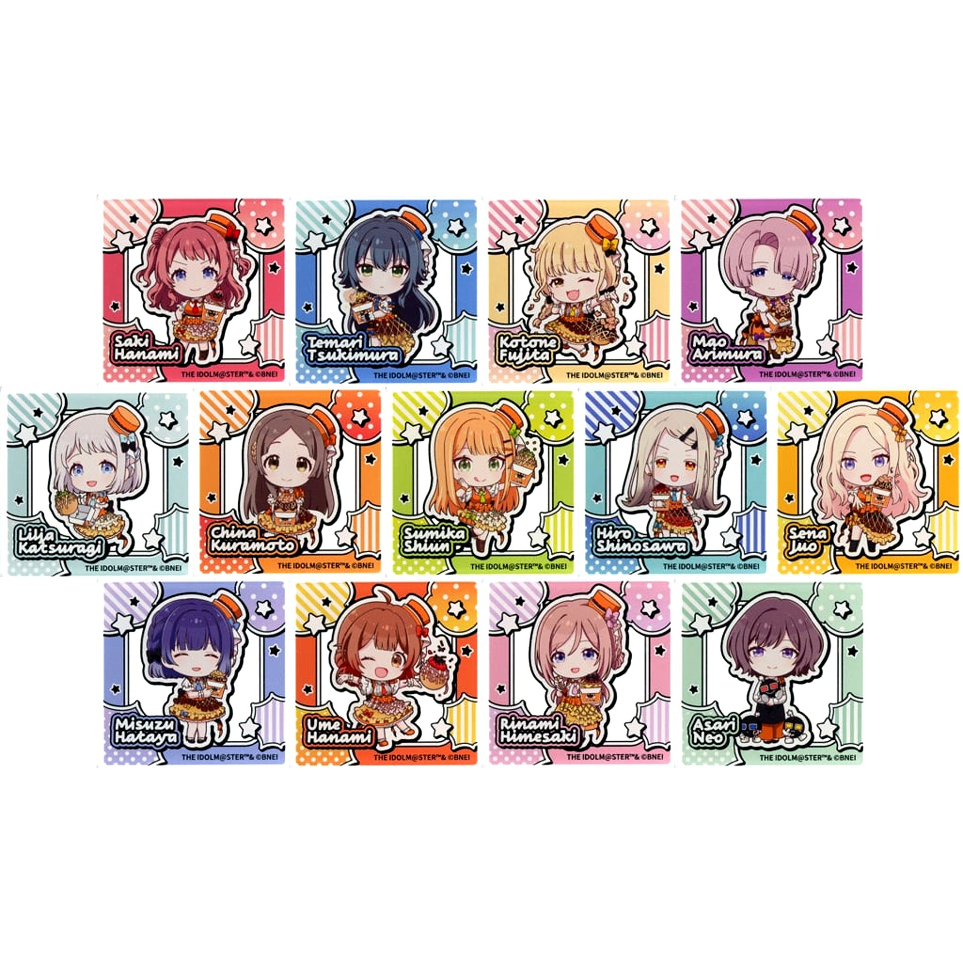 Set of 13 Gakuen Idolmaster Bakudanyaki Honpo Vol.2 Ikebukuro Limited POP UP Trading Block Figure [USED]