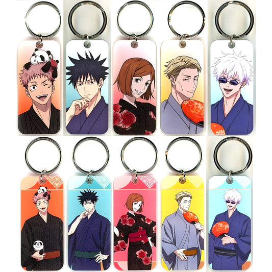Set of 10 Jujutsu Kaisen Original Illustration Yukata ver. Trading Acrylic Key Tag [USED]