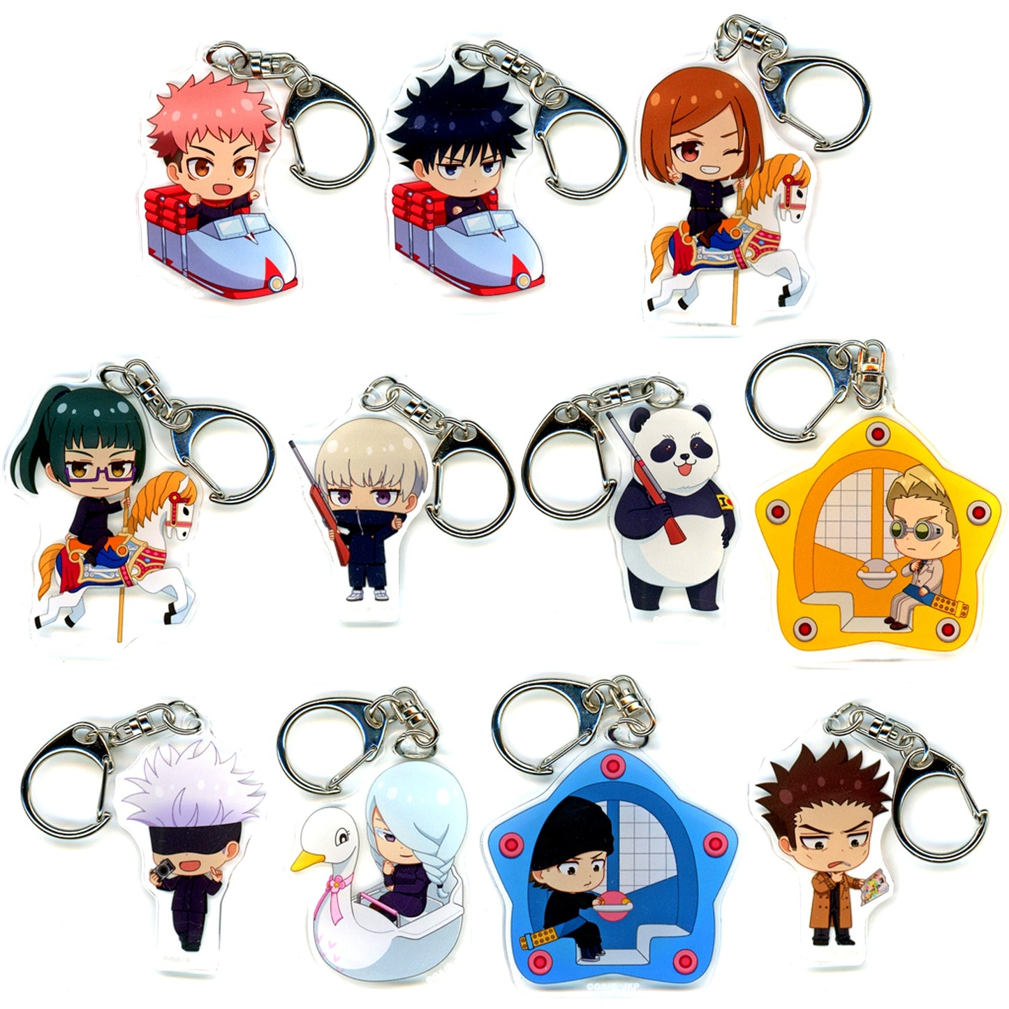 Set of 11 Jujutsu Kaisen Trading Chibi Character Attraction ver. Acrylic Keychain vol.2 [USED]
