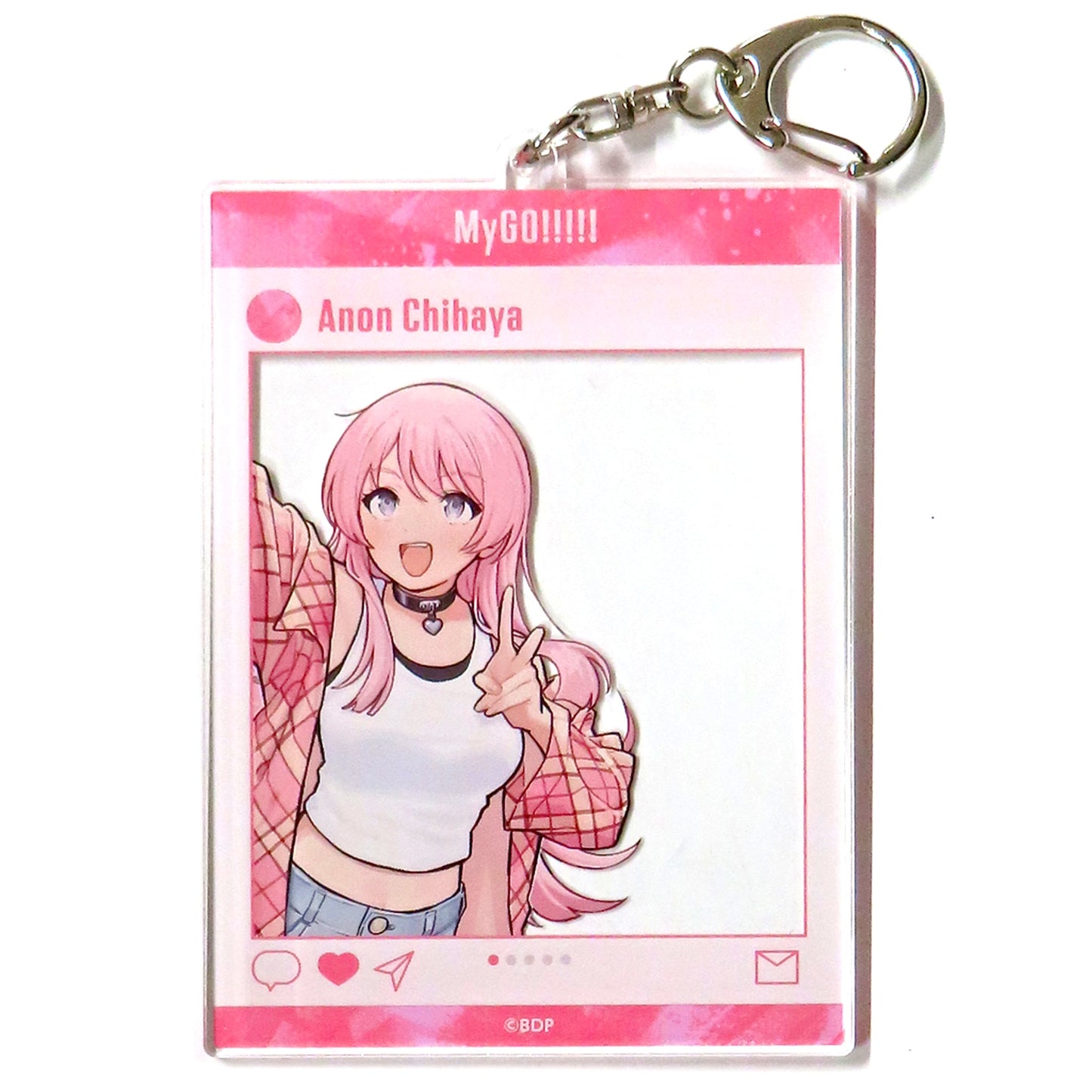 Anon Chihaya BanG Dream! x Girls Band Cry MyGO!!!!! x Togenashi Togeari Collabo POPUP SHOP Dare ni mo Narenai Watashitachi, Zenbu Dakishimete SNS Style Acrylic Keychain Collabo Ver. [USED]