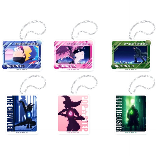 Set of 6 My Hero Academia Vigilantes Trading Acrylic Keychain ED Ver. [USED]