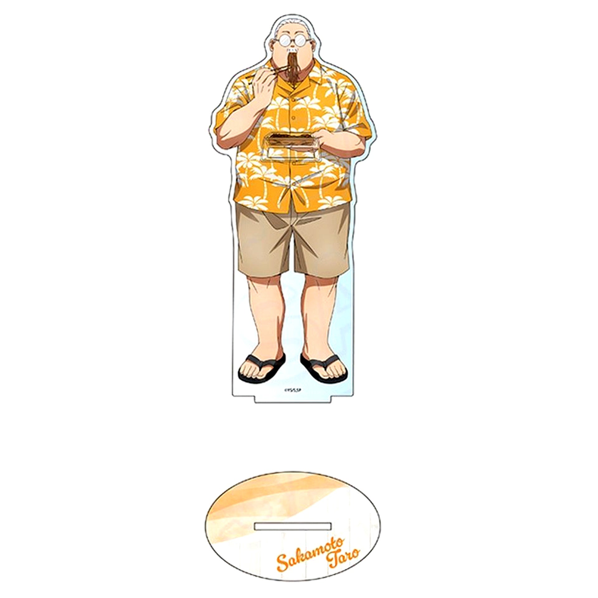 Taro Sakamoto Summer Cafe Ver. Big Acrylic Stand Sakamoto Days x The Chara Cafe [USED]
