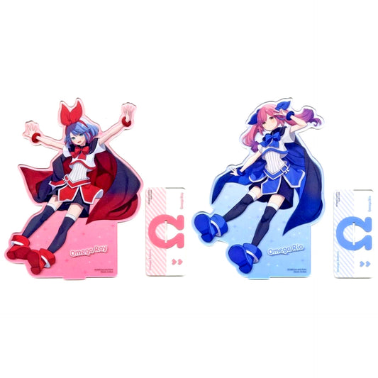Set of 2 Platinum Zakka BIG Acrylic Stand Virtual YouTuber Omega Sisters [USED]