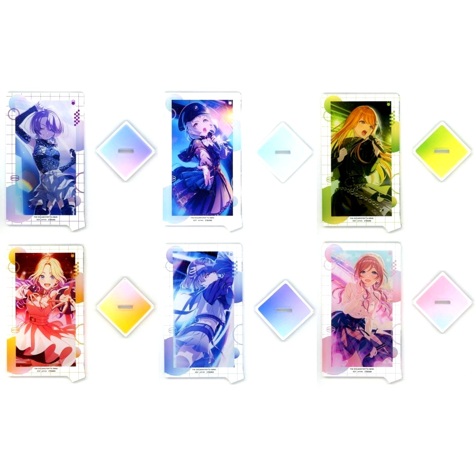 Set of 6 Gakuen Idolmaster Art Acrylic Plate with Stand Vol 3 [USED]