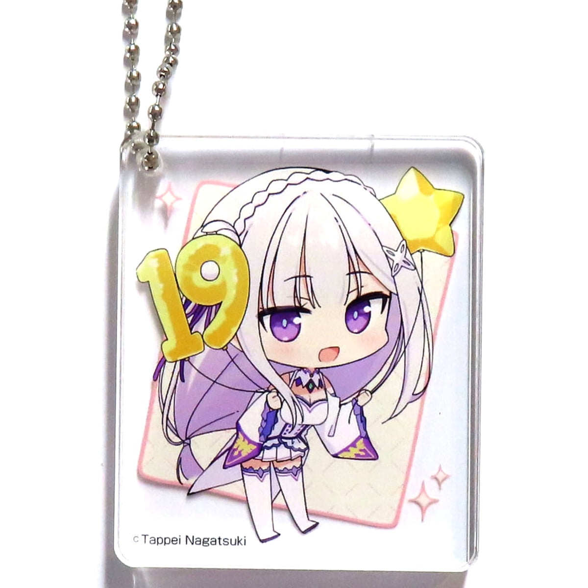 Re:ZERO -Starting Life in Another World- Emilia Alive 19th Anniversary Special Acrylic Domino Monthly Comic Alive Limited August 2025 Issue Bonus Acrylic Item [USED]