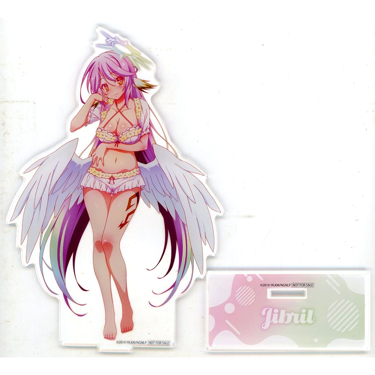 Jibril B Prize Illustration BIG Acrylic Stand Nightwear Ver. No Game No Life POP UP SHOP Pajama Party Purchase Bonus Lottery [USED]