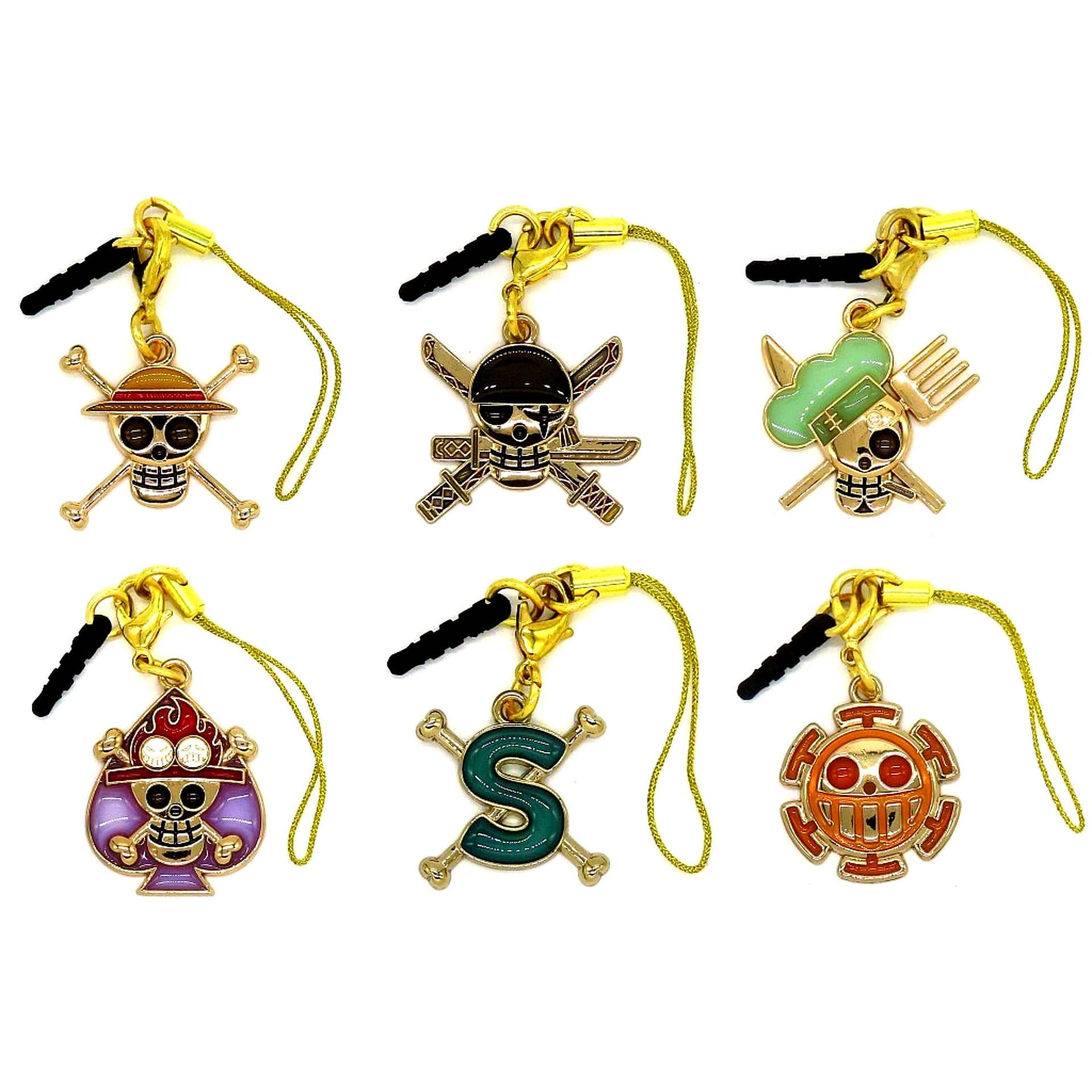 One Piece Pirate Flag Strap Gold Set of 6 [USED]