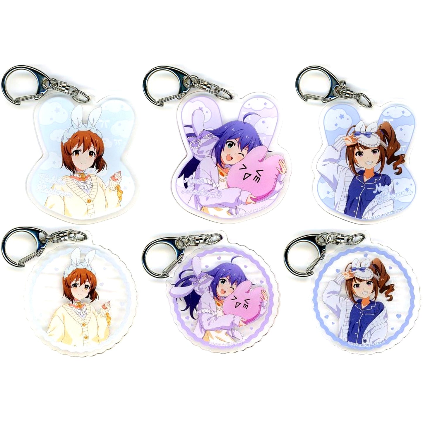Set of 6 The Idolmaster Million Live! Usafuwa Dreamy! Trading Acrylic Keychain POP UP SHOP in Ueno Marui [USED]