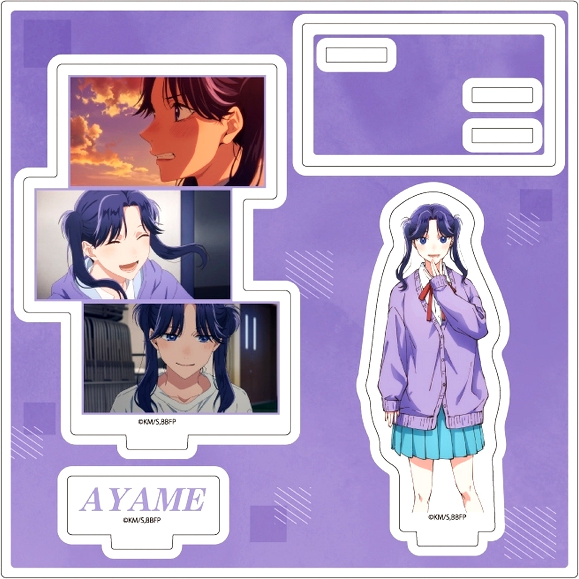 07. Ayame Moriya Scene Shot Illustration Acrylic Stand Plate Blue Box [USED]