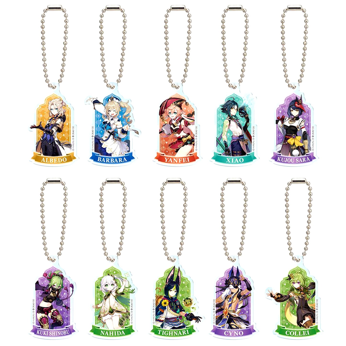 Set of 10 Genshin Impact Acrylic Charm 05 [USED]